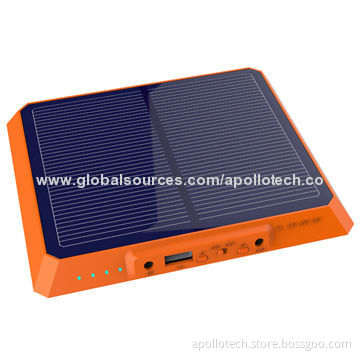 Solar Multifunction Power Bank with 20,000mAh Capacity, 12V/2A Input